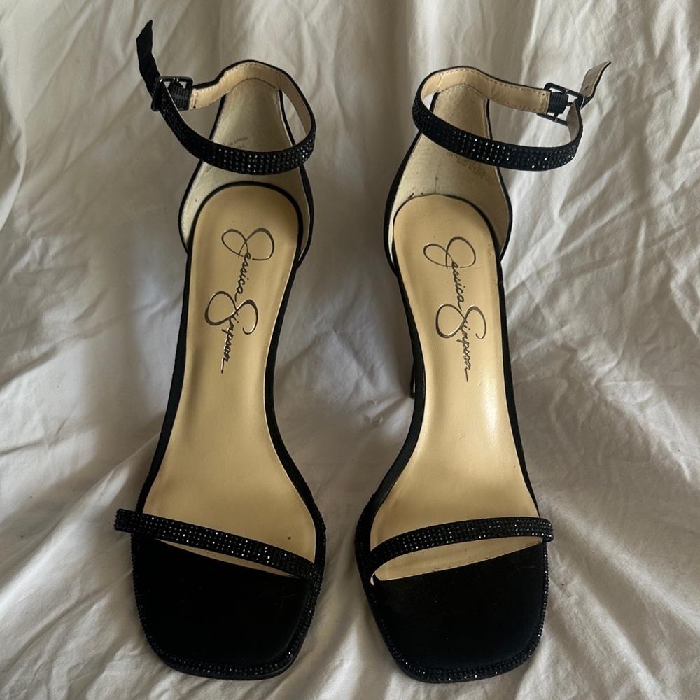 Jessica Simpson Elegant Black Ankle Strap Heels Baharia